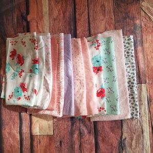 Bundle of 12 receiving blankets baby girl